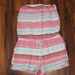 OLD NAVY STRIPED TUBE TOP ROMPER SIZE M